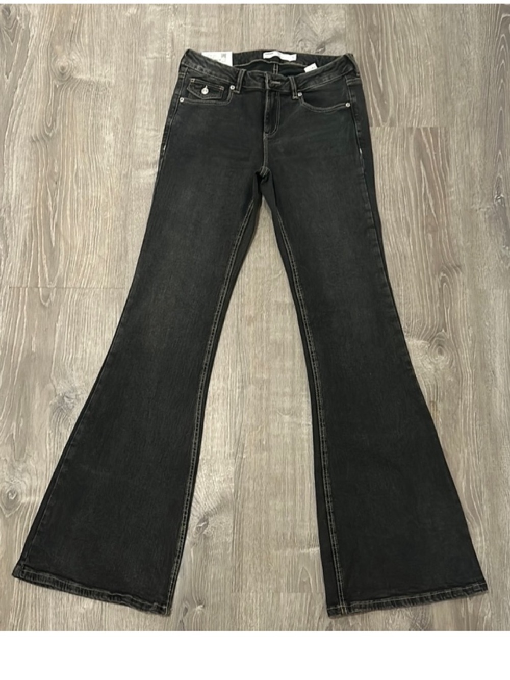 Garage Low Rise Flare Grey Black Woman’s Jeans